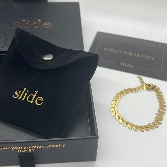 NWT Slide Jewels 14K Gold Chain Ankle Bracelet - Picture 3 of 4